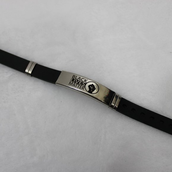 Black Lives Matter Stainless Steel Wristband - Picture 1 of 5